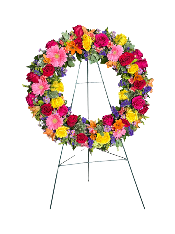 Bright Mix Sympathy Wreath